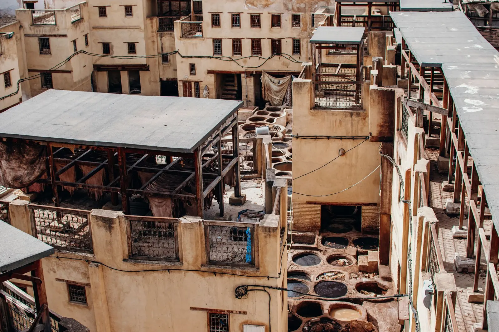 Chouara tannery pits in the old town of Fes