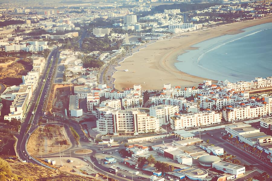 La vecchia kasbah di Agadir sopra la città
