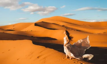 “Golden dunes in Merzouga during Morocco Sahara Desert tour