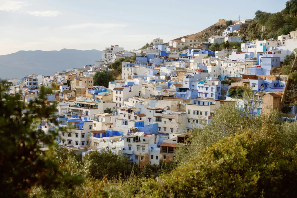Chefchaouen Morocco blue city from above