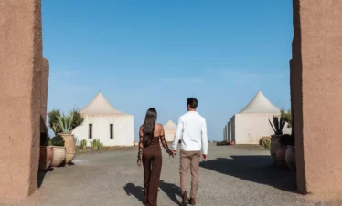 Agafay desert day trip luxury overnight at The White Camel camp