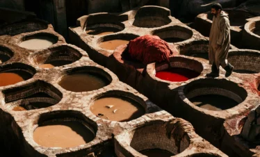 Traditional Fes tanneries during a Luxury Morocco Tour