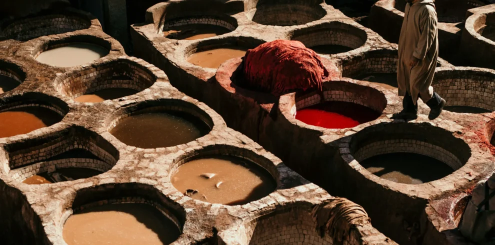 Traditional Fes tanneries during a Luxury Morocco Tour